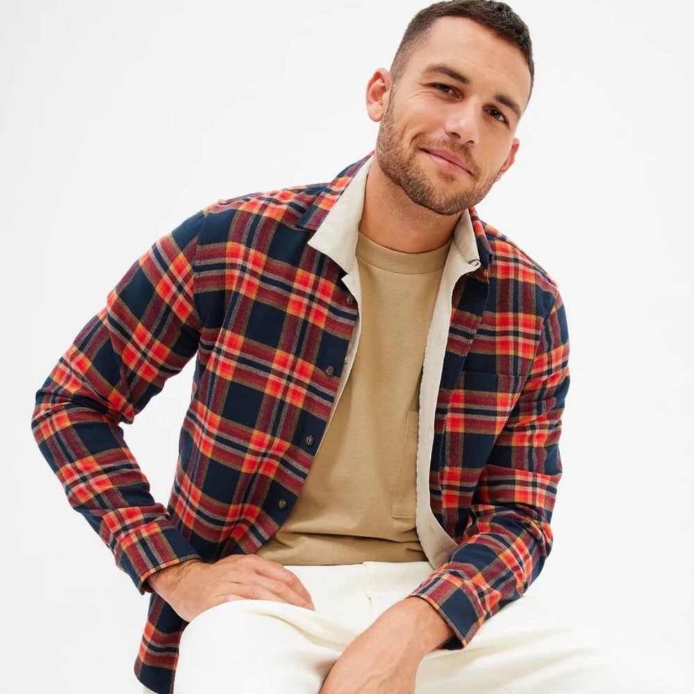 Flannel Shirt in Untucked Fit